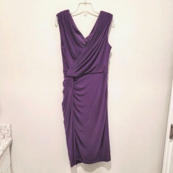 Adrianna Papell 💜 Ruching evening dress size Small - Picture 1 of 13